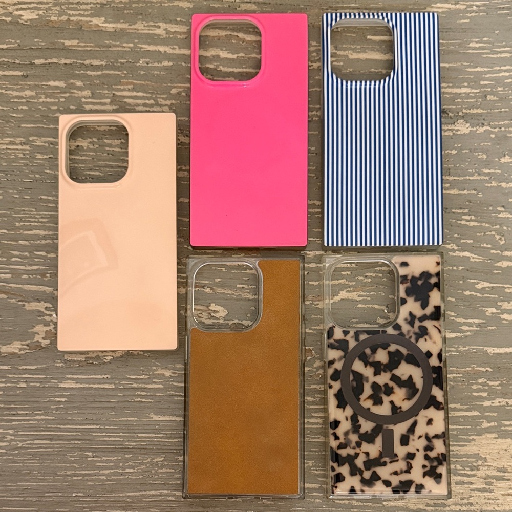 5 square Flaunt cases for iPhone 15 Pro